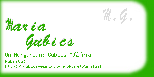 maria gubics business card